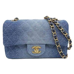 Chanel Shoulder Bag Mini Matelasse 20 Single Flap A69900 Denim Gdhardwar